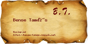 Bense Tamás névjegykártya